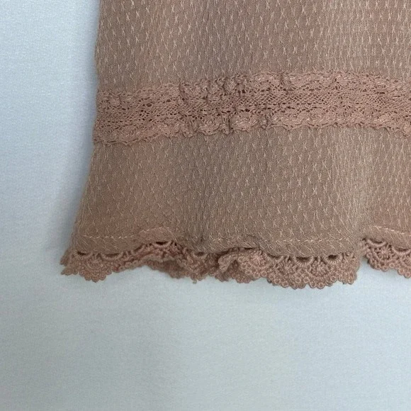 Knox Rose Womens M Dusty Rose Ruffle Lace Trim Sleeveless Top Boho Cottagecore - Picture 5 of 7
